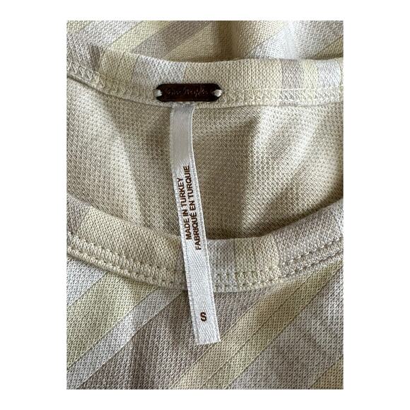 Free People Top Womens Small Sidelines Tank Ivory Stripe Racerback Summer Beach - Picture 6 of 8